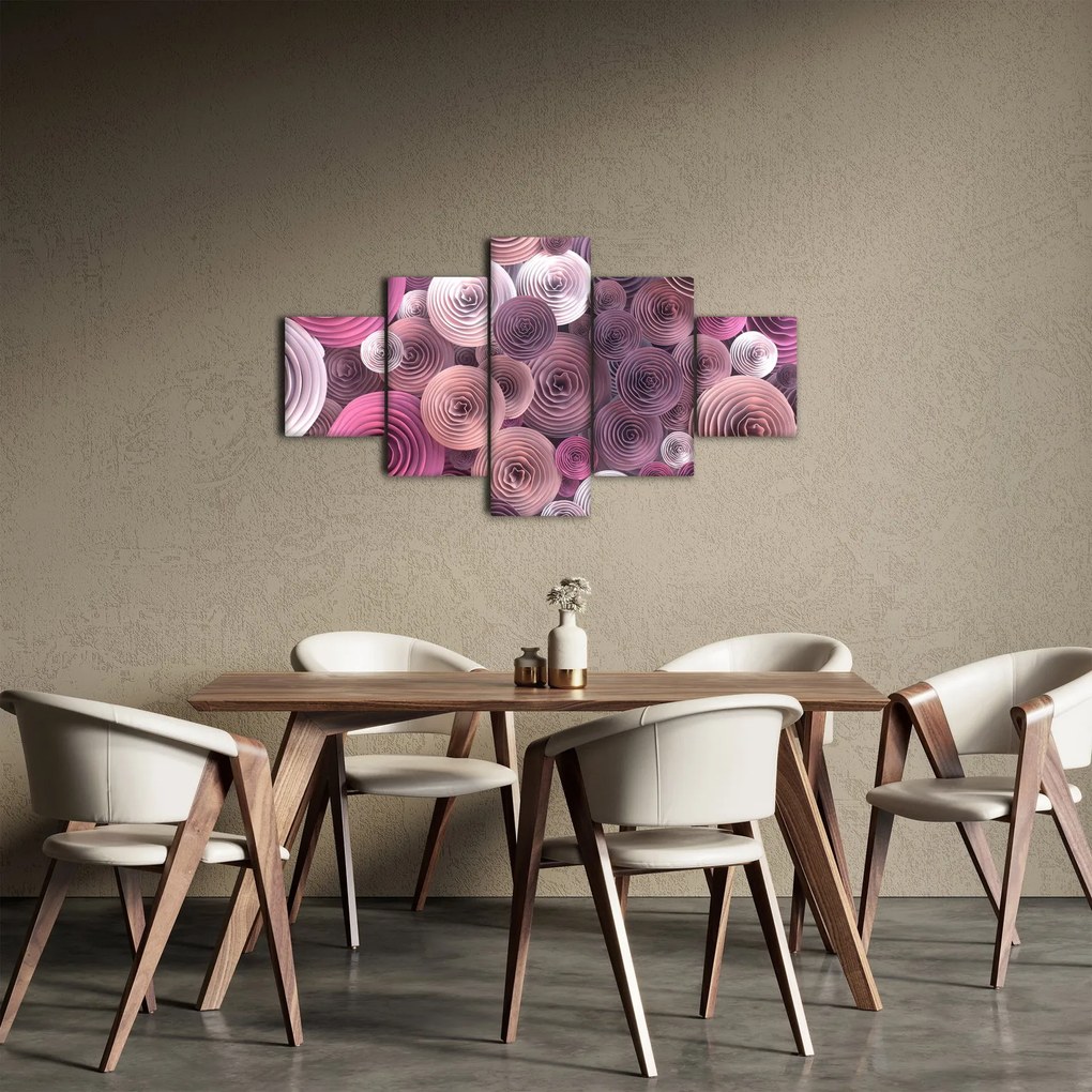 Abstrakcyjny obraz kwiatów róży (125x70 cm)
