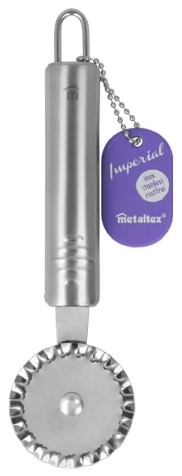 Ząbkowany nóż do ciasta ze stali nierdzewnej Metaltex Pastry, dł. 19 cm