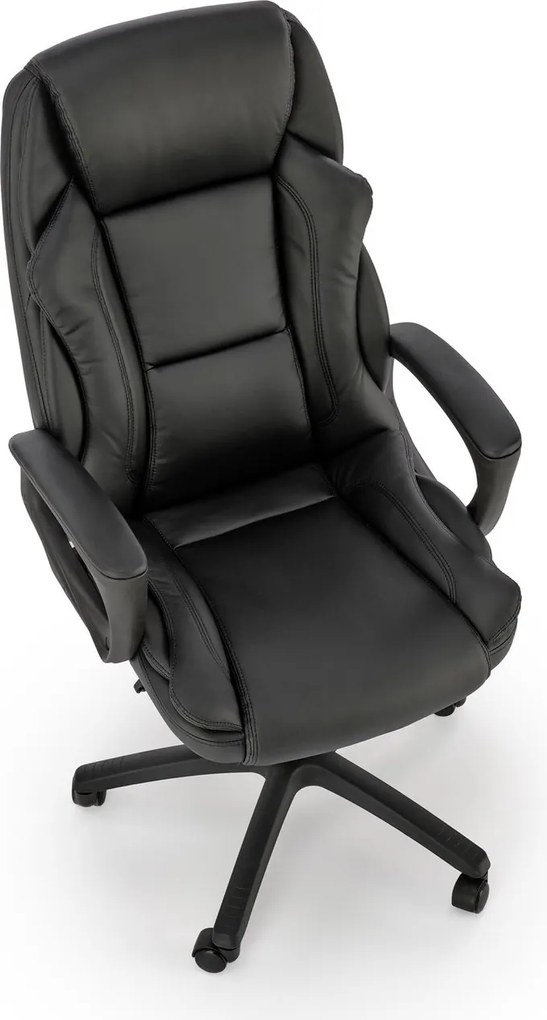 Czarny fotel biurowy z ekoskóry Mario Halmar