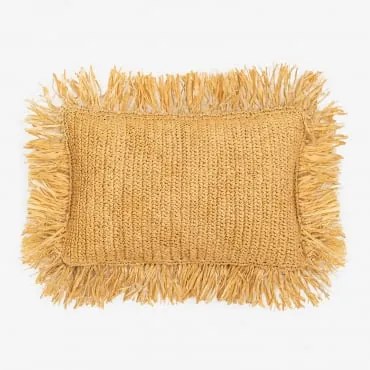 Poduszka Prostokątna 30x50 Cm Z Plecionej Rafii Doncka Miel - Sklum