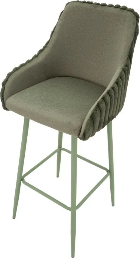 Zielone tapicerowane hokery zestaw z podłokietnikami 2 szt. (wysokość siedziska 78 cm) Alaska – Mauro Ferretti