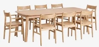 Zestaw Stołu Rozkładanego 220-320x95 Cm Treveris I 8 Krzeseł Jadalnianych Z Drewna Dębowego Mireita Roble - Sklum