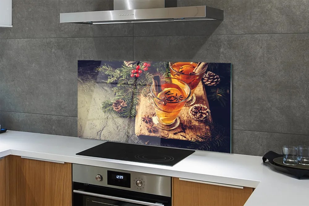 Szklany Panel Herbata z Goździkami i Owocami