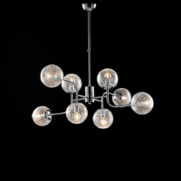 Lampa wisząca Ikarus z polerowanego chromowanego żelaza 8 lamp X 93 Ø93 BL213-8-CR