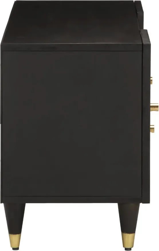 Czarna niska szafka RTV na nóżkach K9-S29