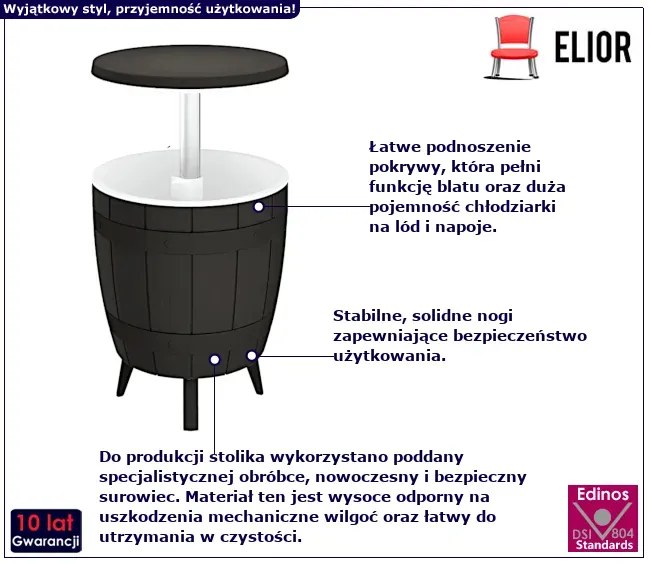 Stolik z miejscem na chłodzenie napojów H3-S43