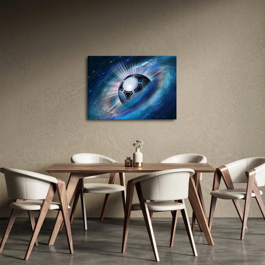 Obraz - Piłka nożna w kosmosie (70x50 cm)