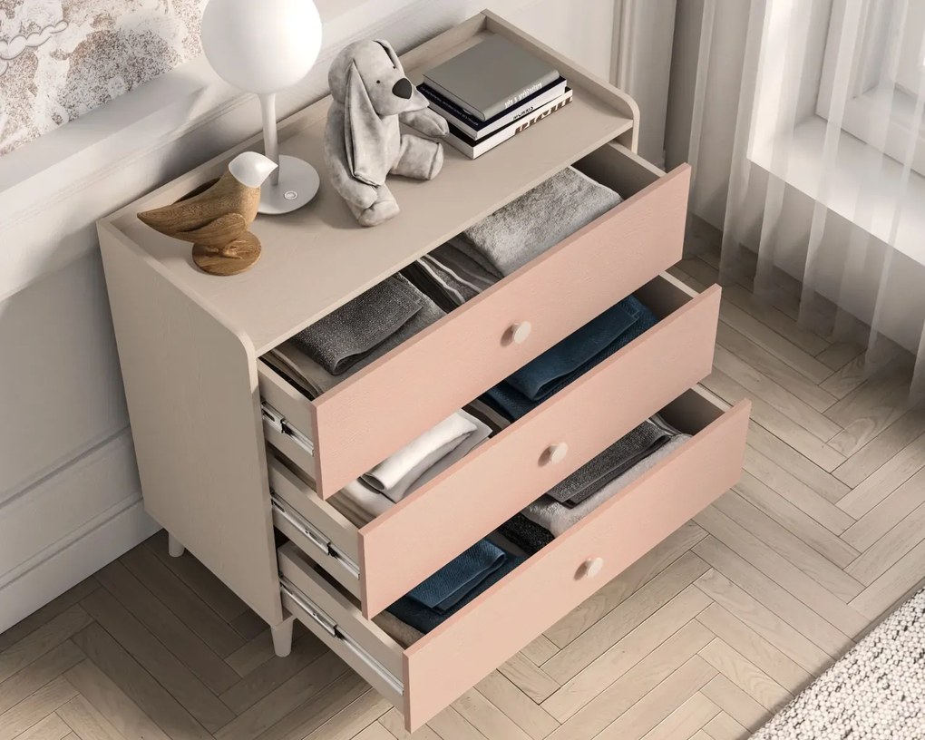 Komoda dziecięca MELLY 06 różowa ML MEBLE