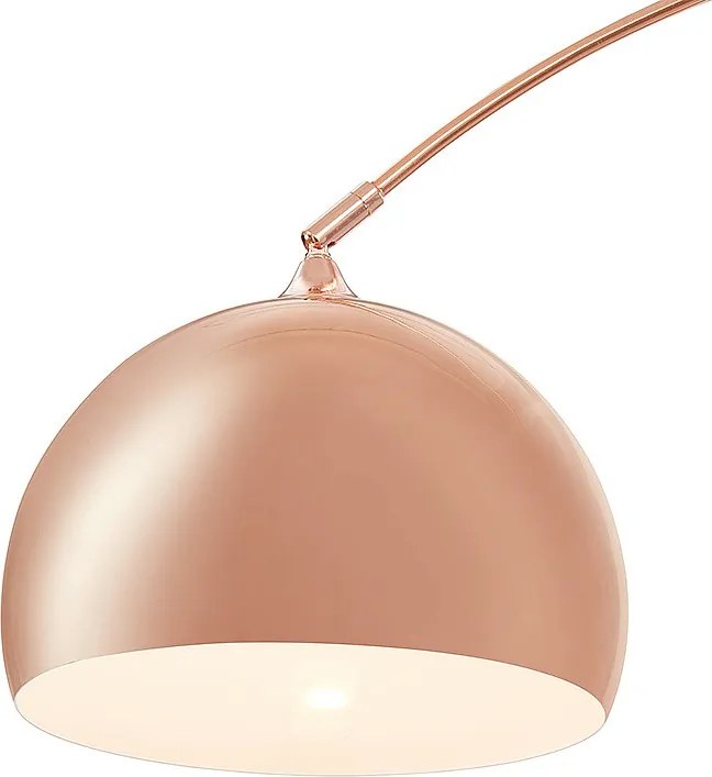 Duża lampa podłogowa w stylu art déco OMBRAGE - Metal i marmur - wys. 180 cm - Miedziany