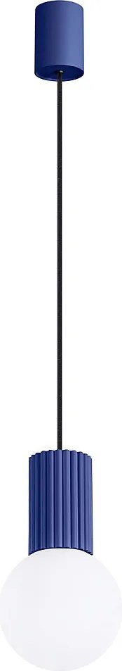 Lampa Wisząca Nowoczesny Halo, Aluminium/Szkło - 1 Źródło - L.12 X H.120 Cm - Ultramaryna