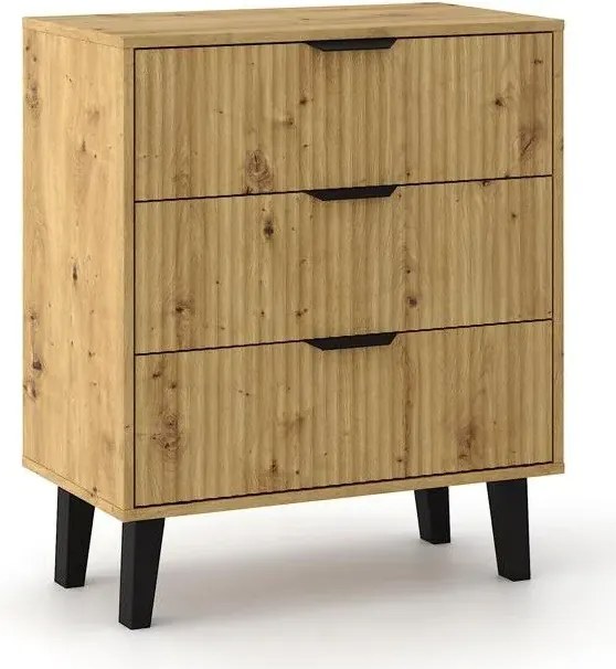 Komoda z 3 szufladami na nóżkach dąb artisan N4-W15