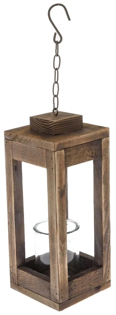 Drewniany wiszący świecznik Candeliere brązowy, 30x 12 cm