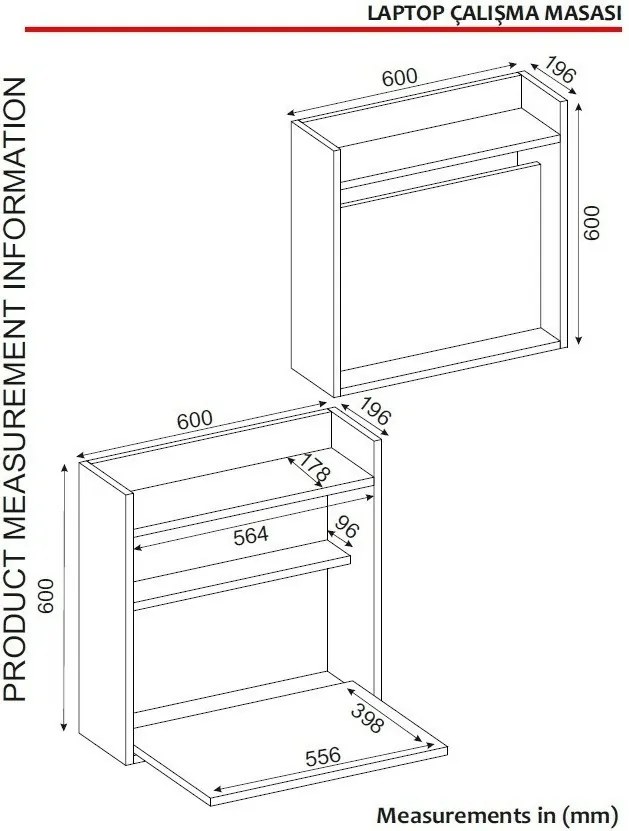 Biurko Laptop White and Walnut