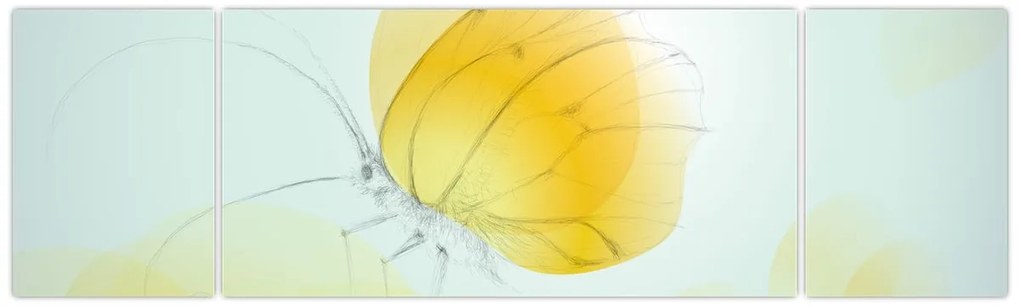 Obraz - Żółty motyl (170x50 cm)