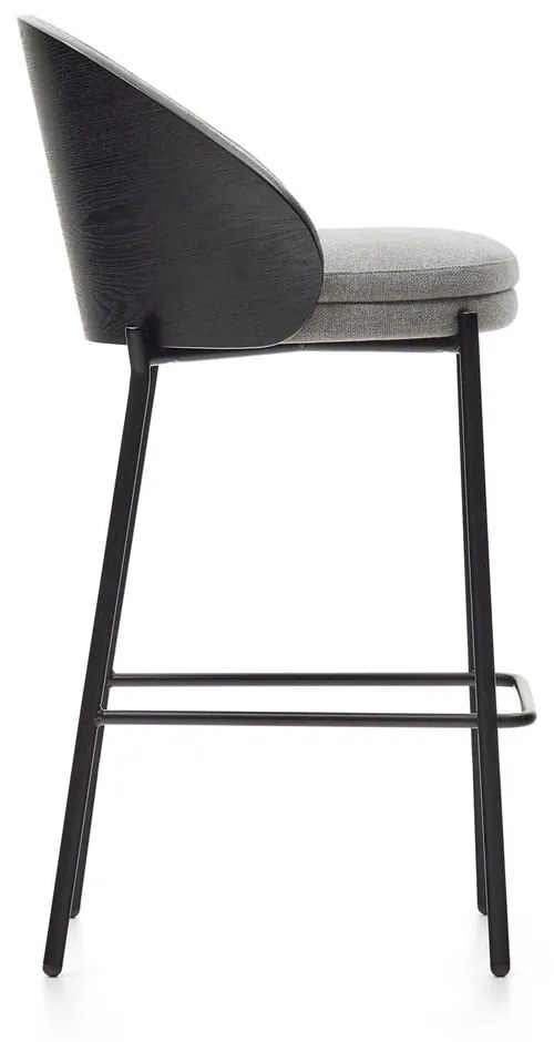 Czarno-szary hoker (wysokość siedziska 65 cm) Eamy – Kave Home