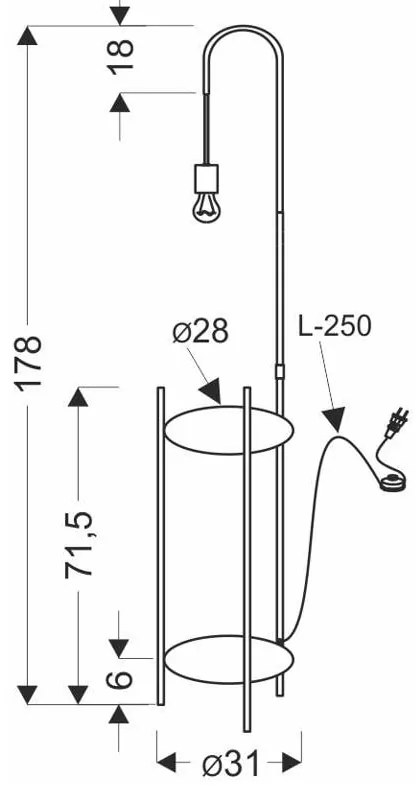 Zielona lampa stojąca (wysokość 178 cm) Walk – Candellux Lighting