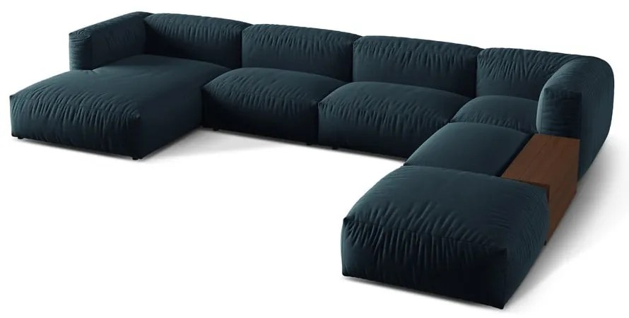 Ciemnoniebieski narożnik modułowy (prawostronny/w kształcie litery U) Martina – Micadoni Home