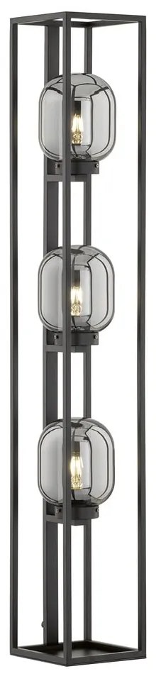 Czarna lampa stojąca ze szklanym kloszem (wysokość 130 cm) Regi – Fischer &amp; Honsel