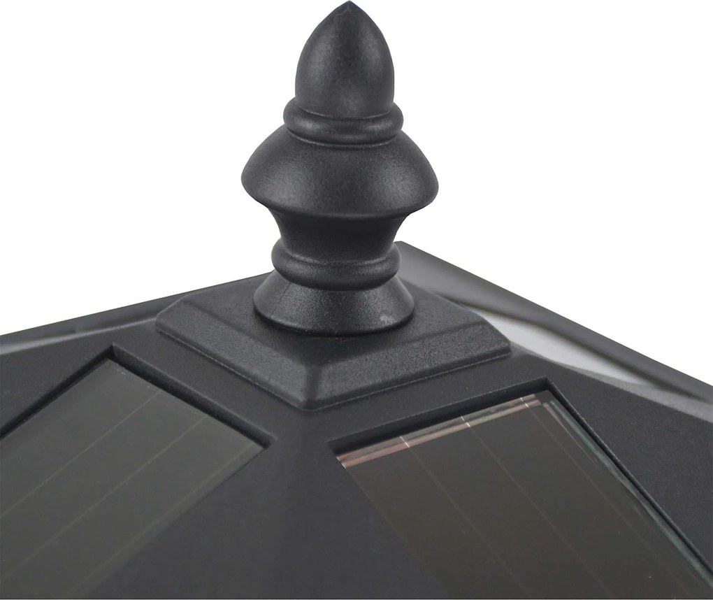 Outsunny Solarna Latarnia Ogrodowa LED Oświetlenie Chodnikowe 10 Lumenów Czarna 15x15x120cm | Aosom PL