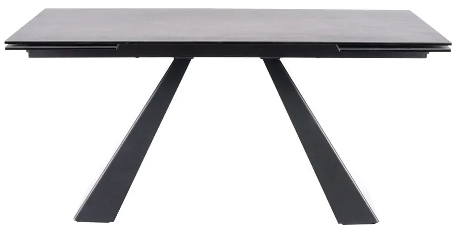 STÓŁ SALVADORE CERAMIC II  CIEMNY SZARY CORSO GREY / CZARNY MAT 120(180)X80 SIGNAL