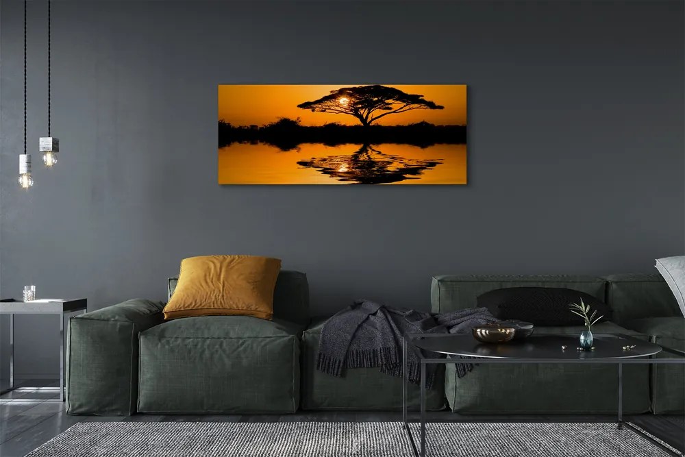 Obraz drukowany na płótnie Drzewo o Zachodzie Słońca