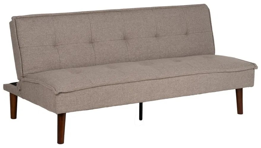 Szarobeżowa rozkładana sofa z tkaniny szenilowej 181 cm – Ixia