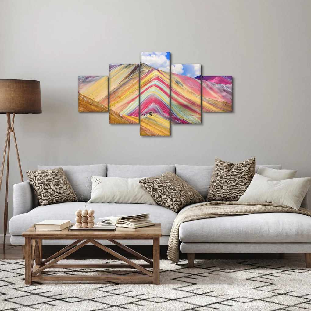 Obraz - Rainbow Mountain, Peru (125x70 cm)