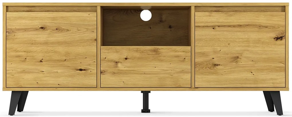 Minimalistyczna szafka pod telewizor z szufladą dąb artisan F8-S84