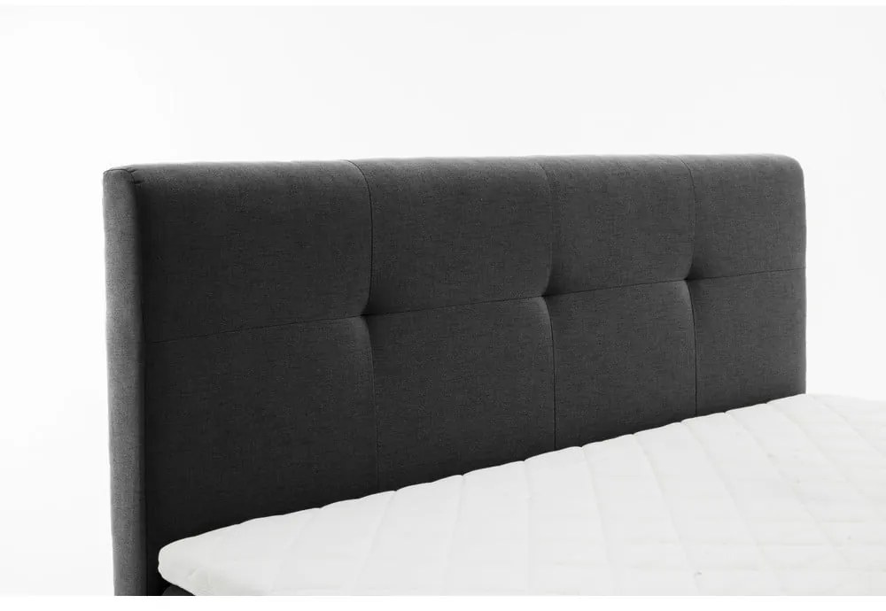 Antracytowe łóżko boxspring 160x200 cm Stockholm – Meise Möbel