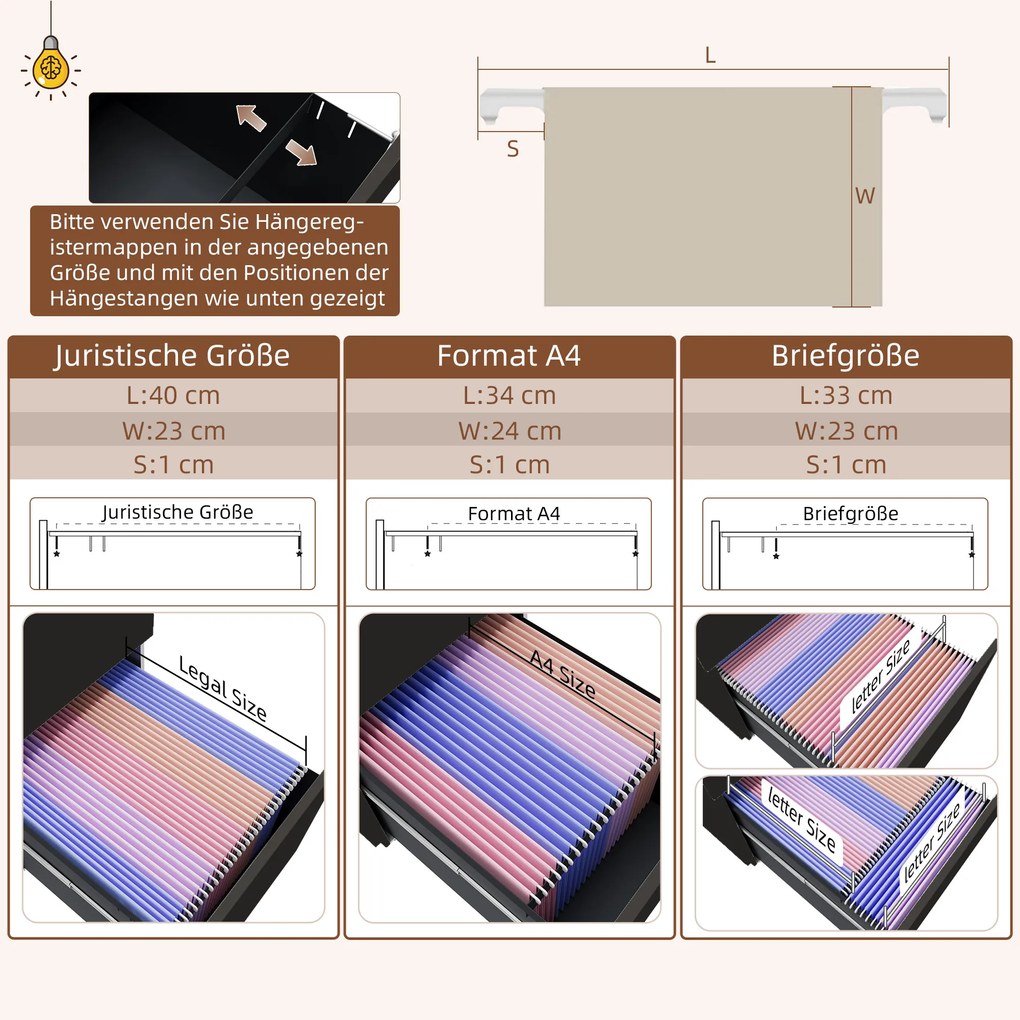 Vinsetto Rollcontainer Biurowy z 2 Szufladami Czarny 37x43.5x67.5cm Przechowywanie Dokumentów | Aosom PL