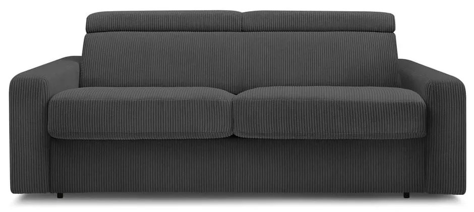 Ciemnoszara sztruksowa rozkładana sofa 215 cm Monaco – Bobochic Paris