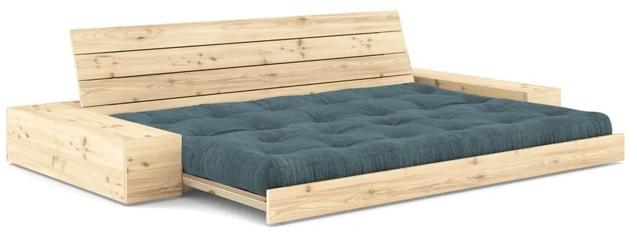 Niebieska sztruksowa rozkładana sofa 244 cm Base – Karup Design