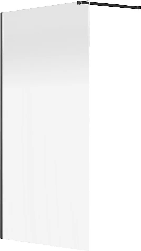 Ścianka prysznicowa dymiona do kabiny walk-in - 120 x 200 cm - Czarny mat - POMARO
