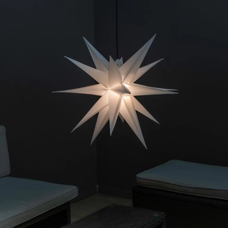 Dekoracja świąteczna - gwiazda 1 LED, 55 cm, biała