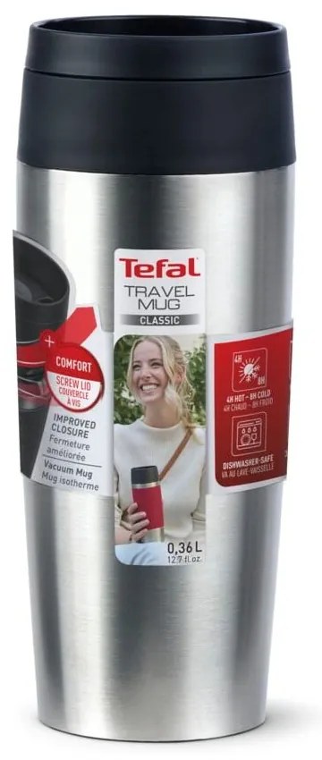 Kubek podróżny w kolorze srebra 360 ml – Tefal