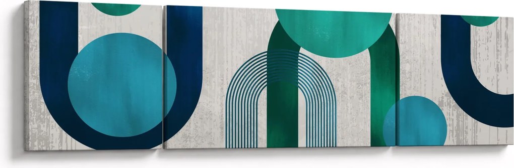 Obraz - Linie i okrągłe kształty (170x50 cm)
