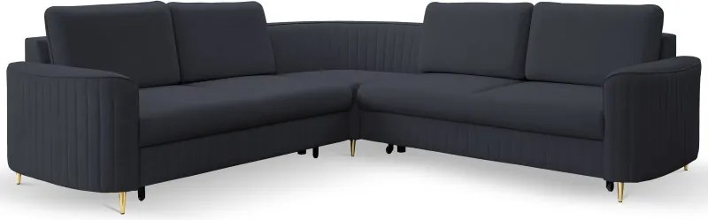 Narożnik LAREN nowoczesna sofa z funkcją spania pojemnik na pościel lewa strona CASTEL 79 251x251x85 cm