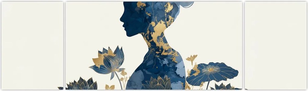Obraz - Marmurowy profil kobiety (170x50 cm)