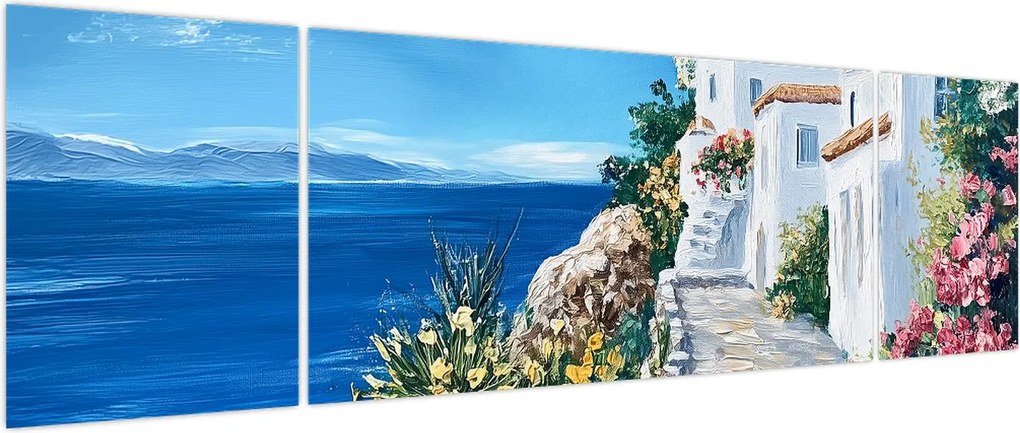 Obraz - Uliczka nad morzem (170x50 cm)