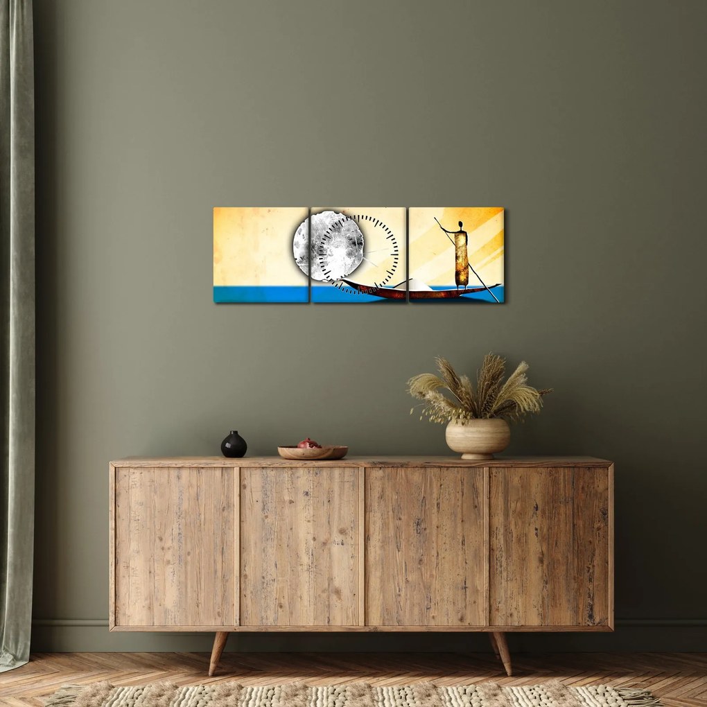 Obraz - Malarstwo starożytne (z zegarem) (90x30 cm)