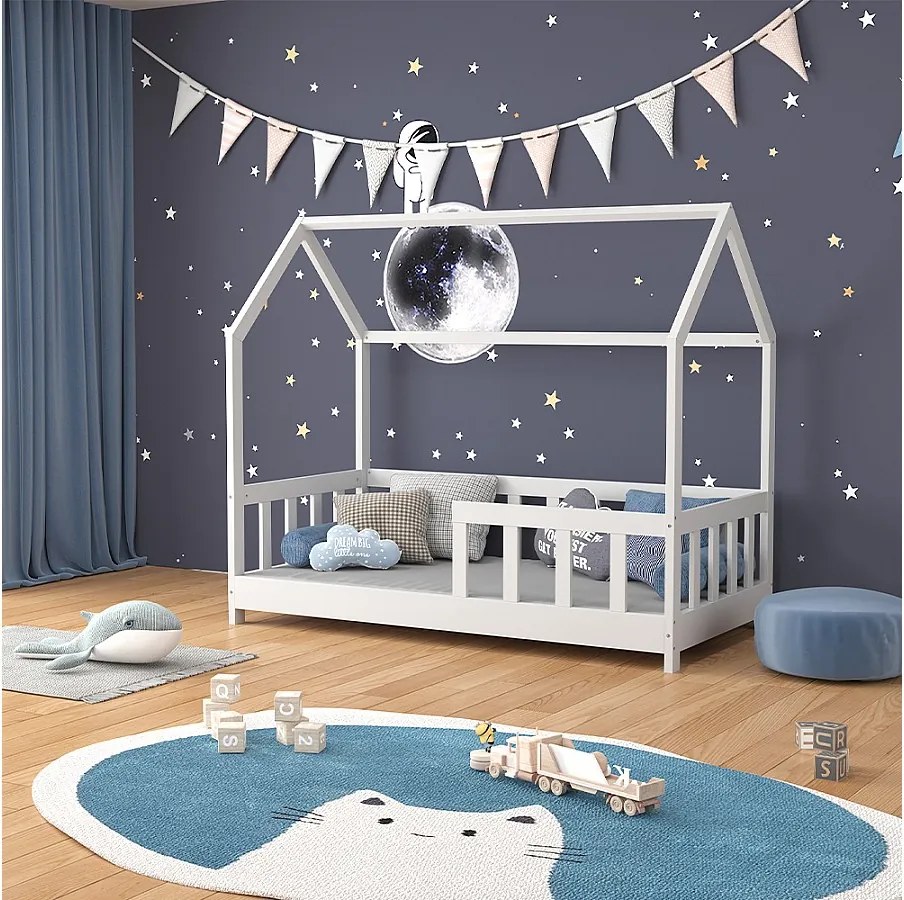 Łóżko domowe biały 146x76x125 michelle