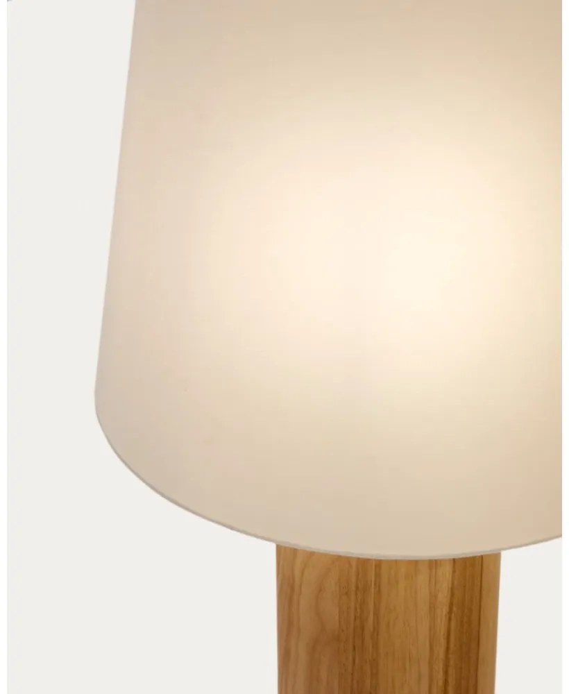 Biało-naturalna lampa stojąca z tekstylnym kloszem (wys. 110 cm) Marga – Kave Home