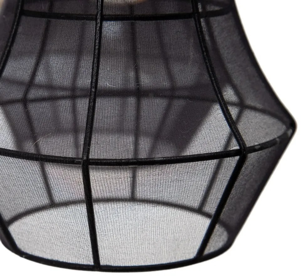 Czarna lampa wisząca z tekstylnym kloszem ø 40 cm – Ixia