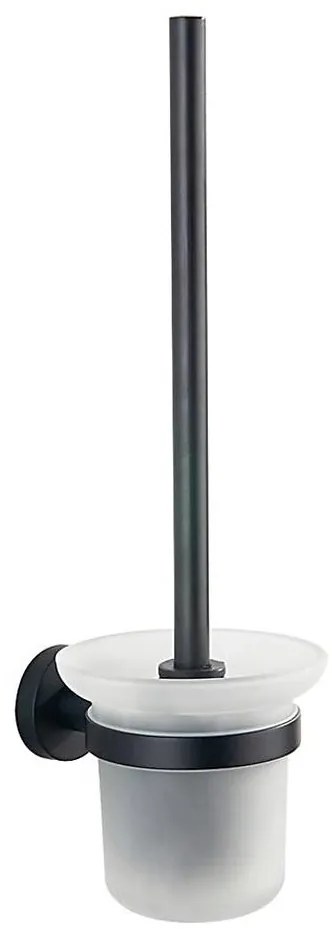 Aqualine - Szczotka WC SAMBA ścienna mleczne szkło/czarny mat