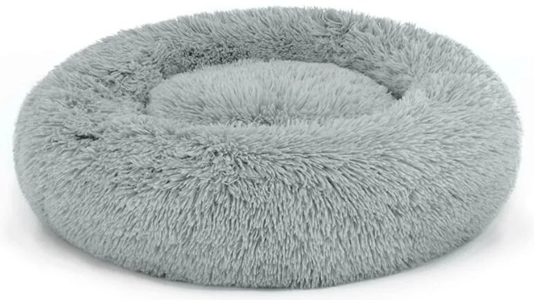Pluszowe legowisko dla psów 60 cm jasnoszare
