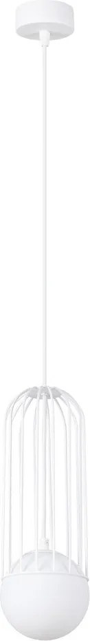 Biała lampa wisząca ze szklanym kloszem Belinda – Sollux