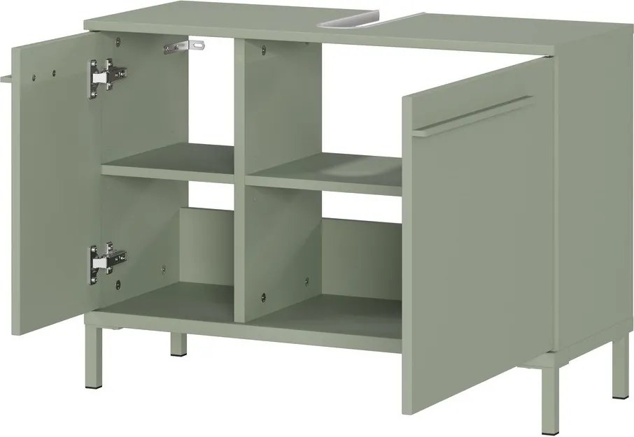 Zielona szafka pod umywalkę z matowym wykończeniem 80x59 cm Laurino – Germania