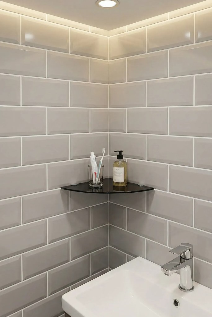 Czarna półka z hartowanego szkła G3-K02