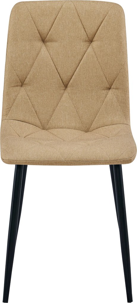 Brązowe krzesło do kuchni LIBRA z czarnymi nogami