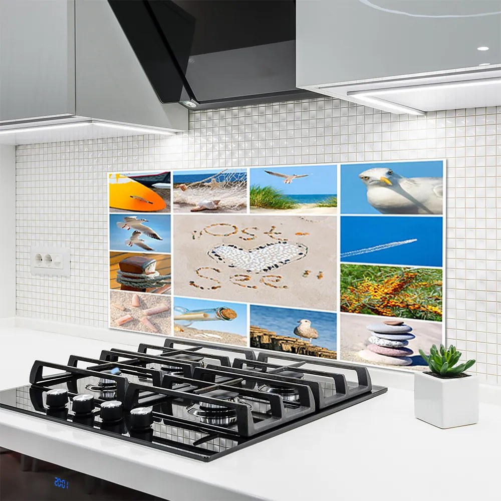 Panel Szklany Mewy Nad Brzegiem Oceanu